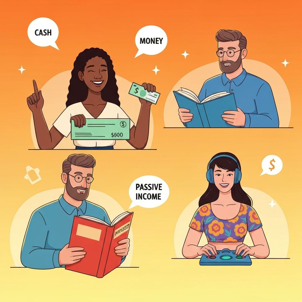 Cash earnings illustration showing passive income from mail forwarding