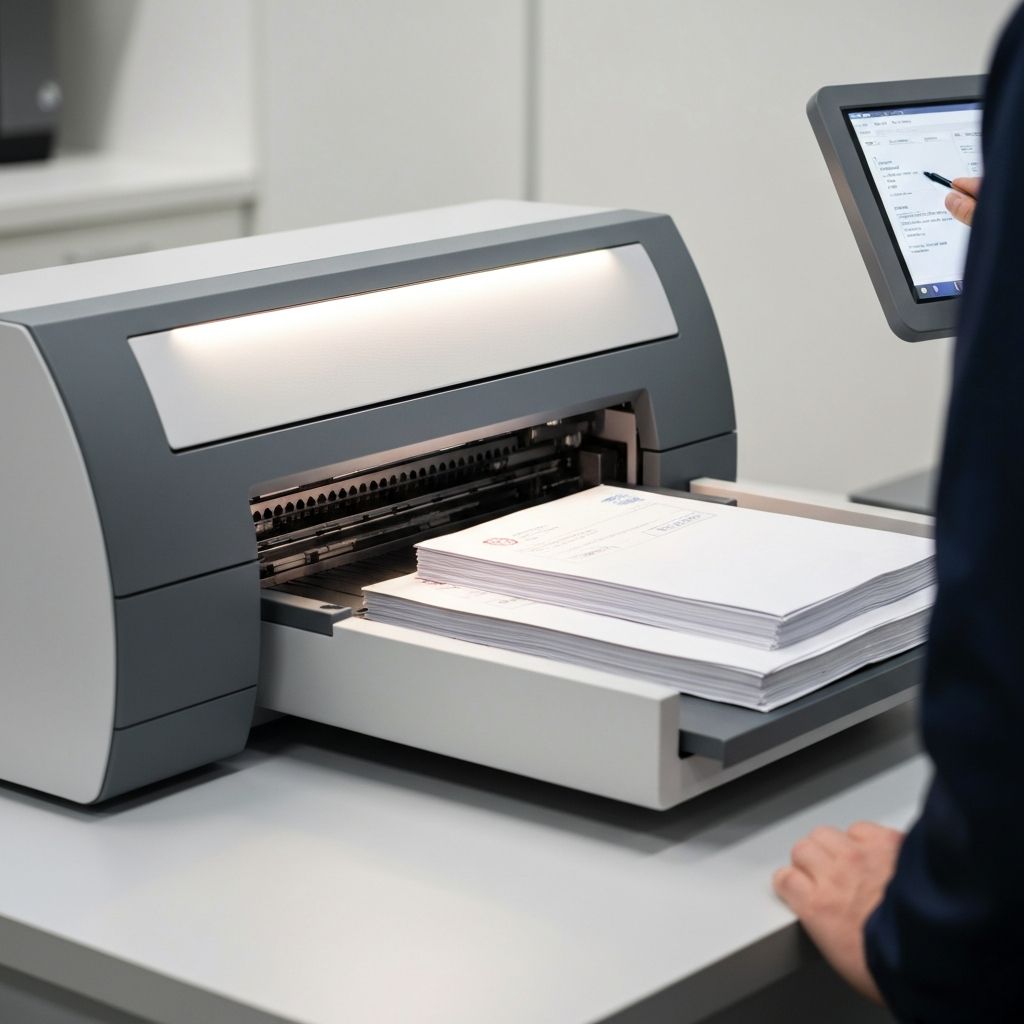 High-speed document scanner digitizing mail envelopes and contents