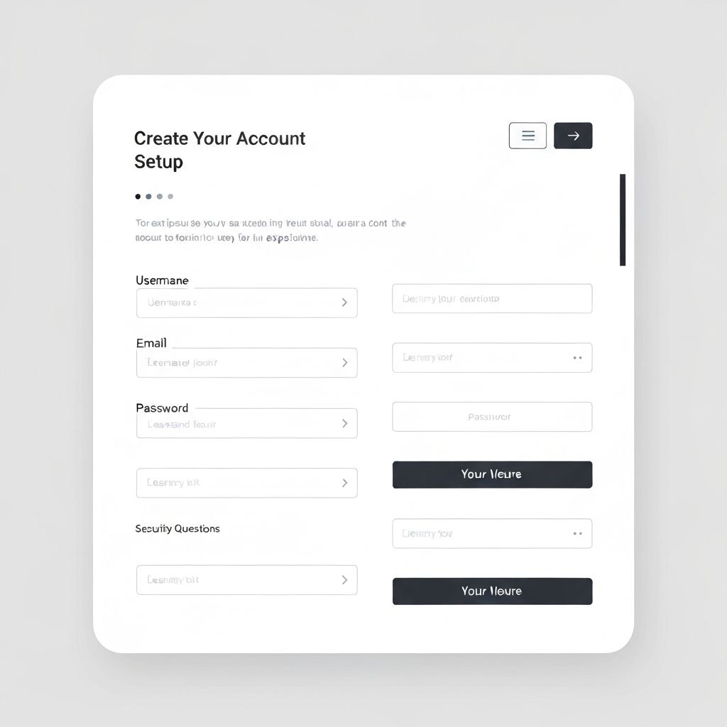 User registration form showing account setup process